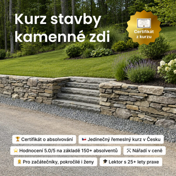 Produktová fotografie kurzu stavby suché kamenné zdi